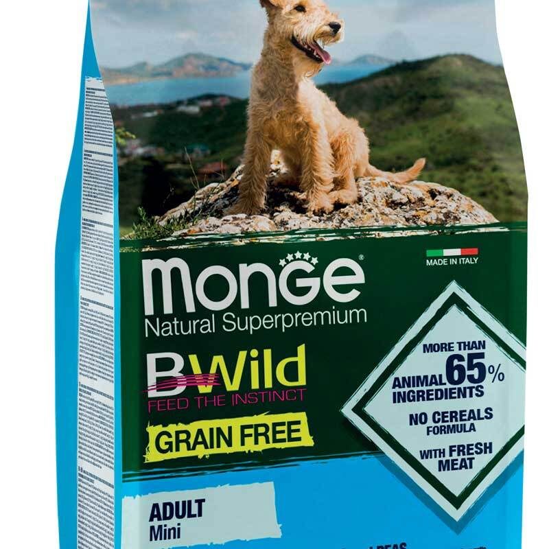 Monge Bwild Grain Free Mini Adult Sardellen,Kartoffel & Erbsen