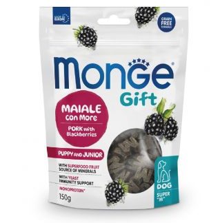 Monge Gift Puppy & Junior Schwein mit Blaubeeren Super „M“