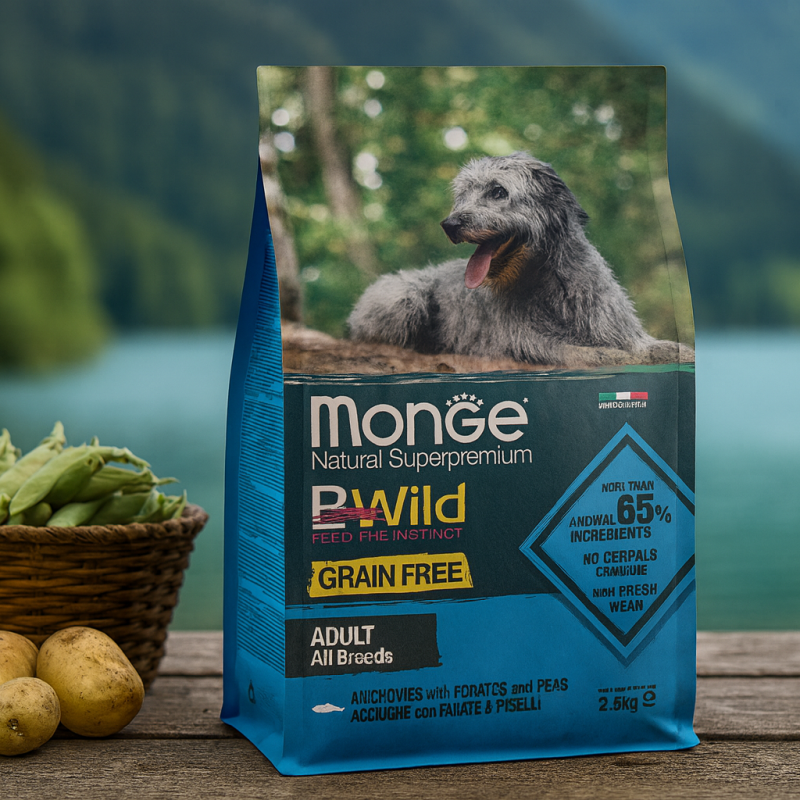 Monge Bwild Grain Free Sardellen,Kartoffel & Erbsen