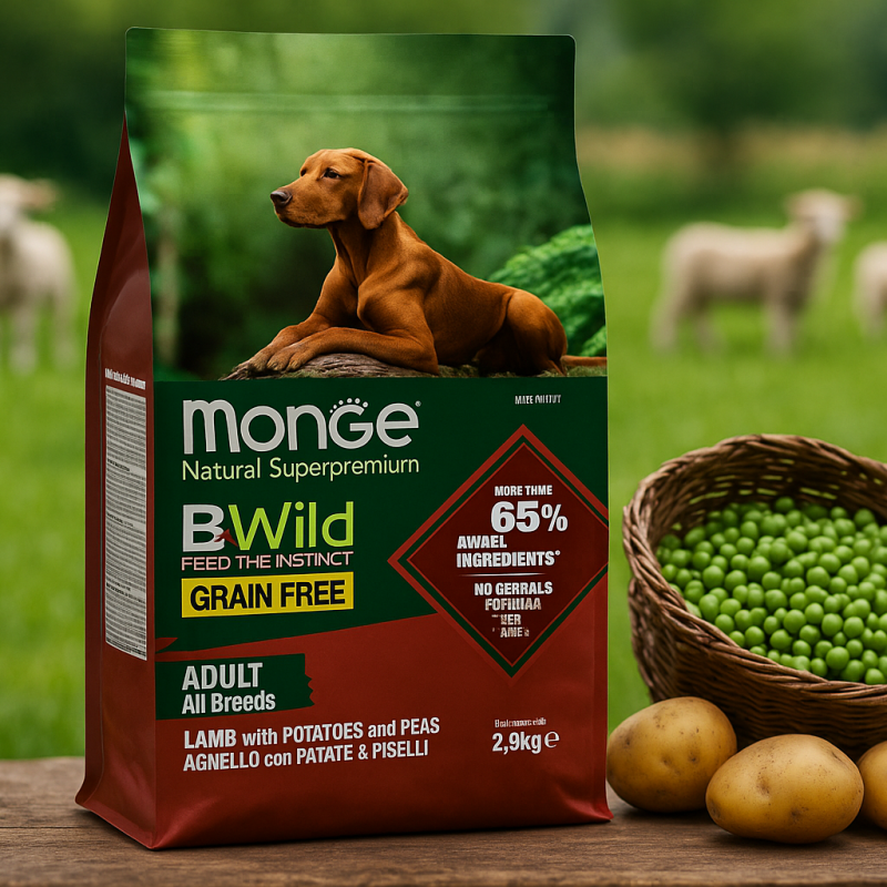 Monge Bwild Grainfree Adult Lamm,Kartoffel & Erbsen