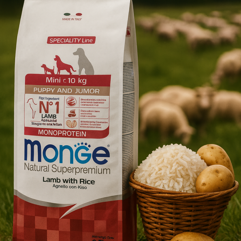 Monge Natural Superpremium Mini Puppy & Junior Lamm,Reis & Kartoffel