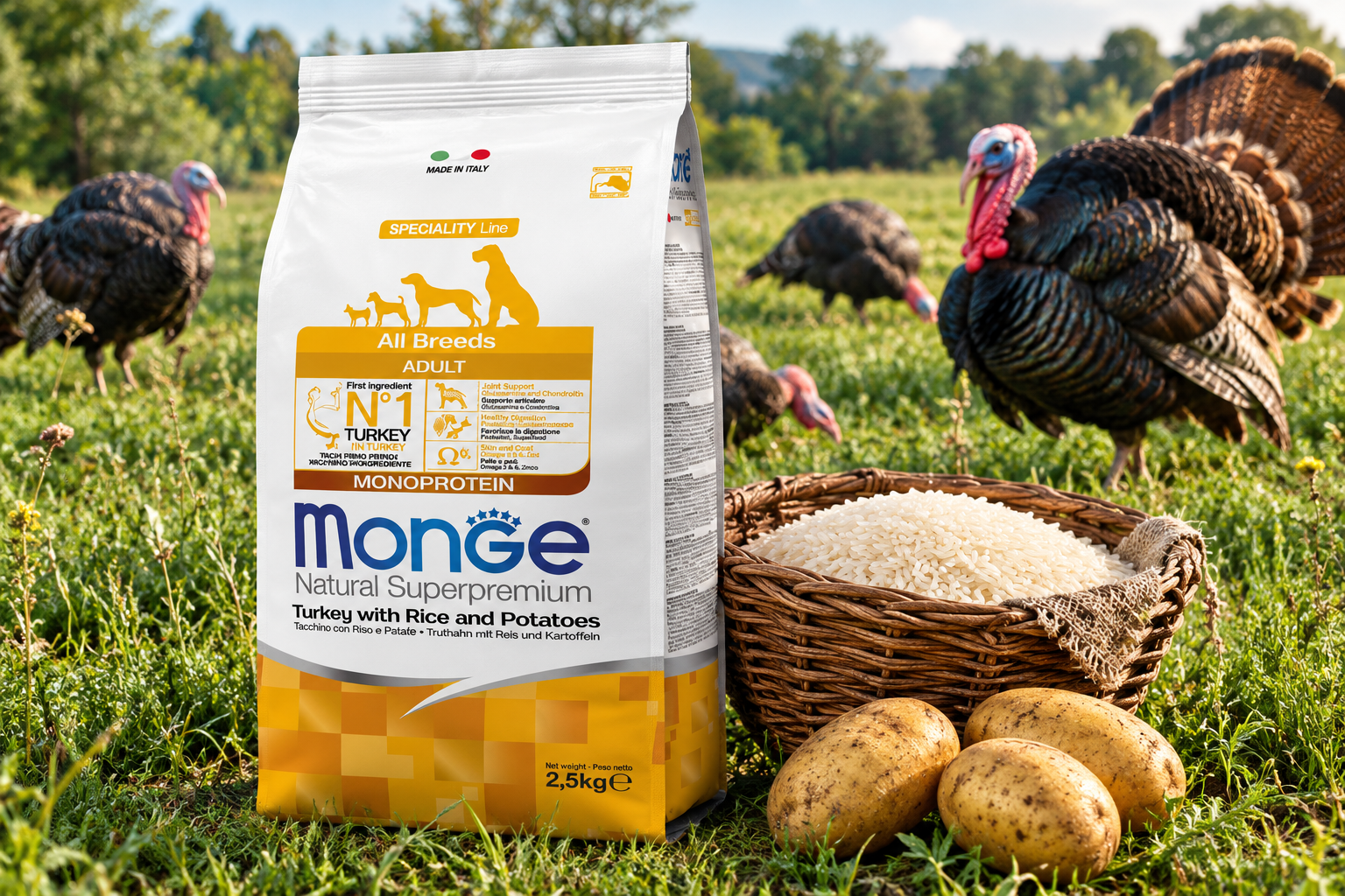 Monge Natural Superpremium Truthahn,Reis & Kartoffel